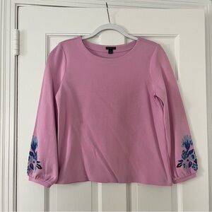 Ann Taylor Pink Floral Sleeve Blouse